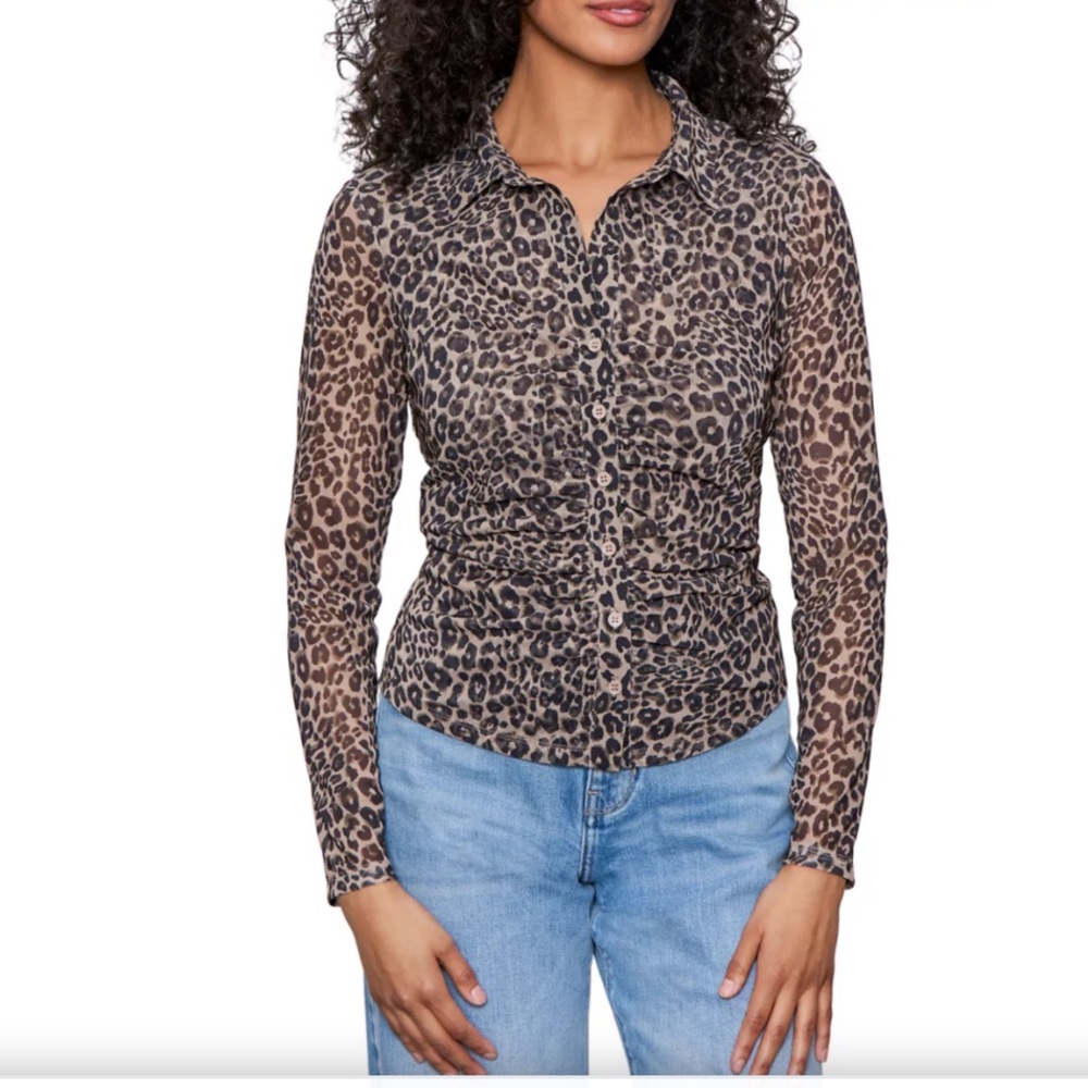 Sanctuary Women's Dreamgirl Mesh Button Up Shirt